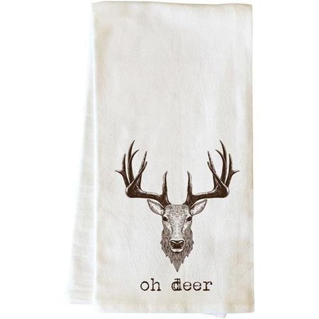 ONE BELLA CASA One Bella Casa 82865TW Oh Deer Tea Towel - Brown 82865TW